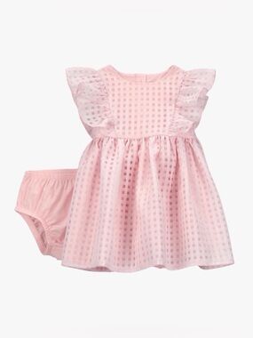 Carter’s pastel pink ruffle sleeve 2 piece spring/summer holiday dress size 18mo